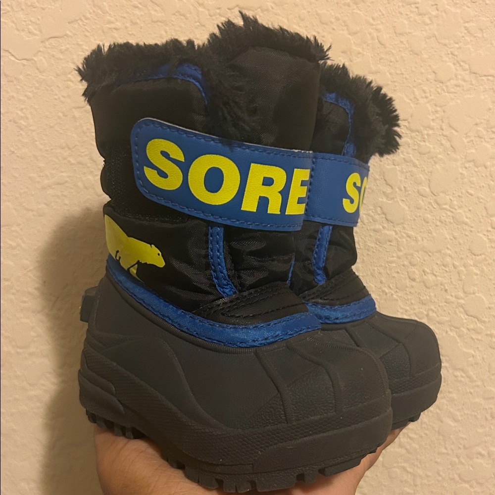 Sorel Kids Black, Blue & Yellow Insulated Winter Boots